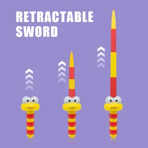 Retractable Kids' Snake Toy Sword Smooth Burr-Free Telescopic Play Sword for Children Safe Durable Plastic Fun Interactive Parent-Child Gift Colorful Cartoon Design for Role-Play & Outdoor Games