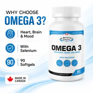 Dr. Bethune's Choice Omega-3 Fish Oil, Ultra High EPA DHA, rTG Formula with Vitamin D3, Wild-Caught Deep Sea, Burpless Easy-to-Swallow Softgels