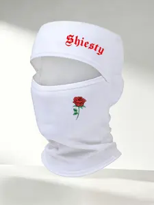 Rose Print Shiesty Balaclava Ski Mask, Breathable Stretchy Full Face Neck Gaiter, Windproof Headwear for Cycling, Outdoor Sports & Streetwear