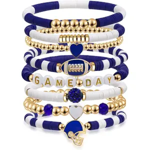 Football Fan Bracelet – Stylish Stackable Charm Design for Parents Who Love Game Day, Great Gift for Die-Hard Supporters