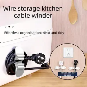5PCS Home storage cord organizer for kitchen appliances, rice cooker wires, butterfly style cord organizer with nano adhesive for residue-free cord management.