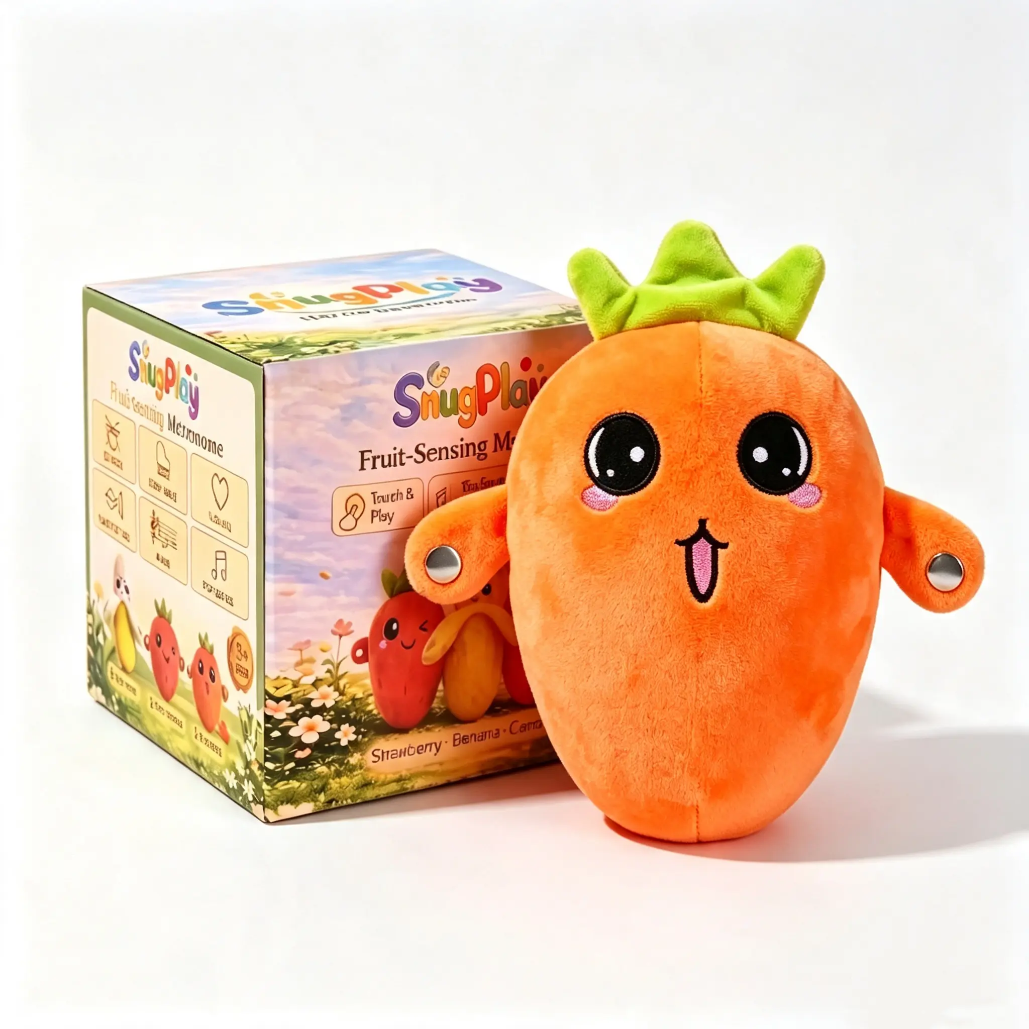 Motion-Activated Sonic Plush Artifact Set | Botanical Character Collection: Banana, Strawberry, Carrot | Premium Interactive Tactile Gadget for Social Play & Curated Gifting