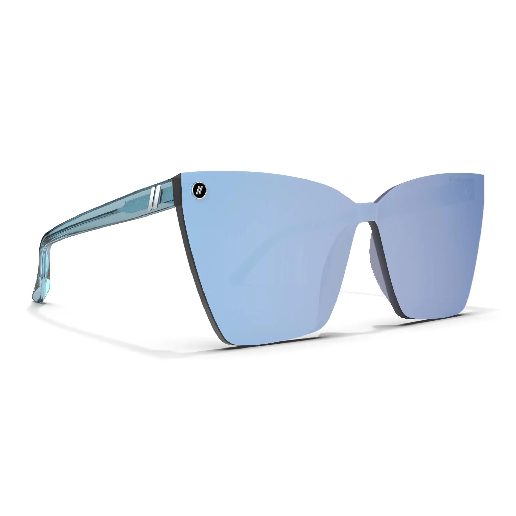 Blenders Rimini Pinup Blue Sunglasses – Frameless Cat-Eye, Mirrored Blue PureBlend Lens, 100% UV Protection, Scratch‑Resistant, Medium-Large Fit