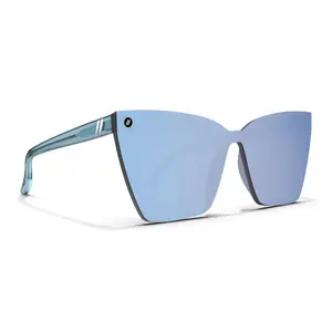 Blenders Rimini Pinup Blue Sunglasses – Frameless Cat-Eye, Mirrored Blue PureBlend Lens, 100% UV Protection, Scratch‑Resistant, Medium-Large Fit