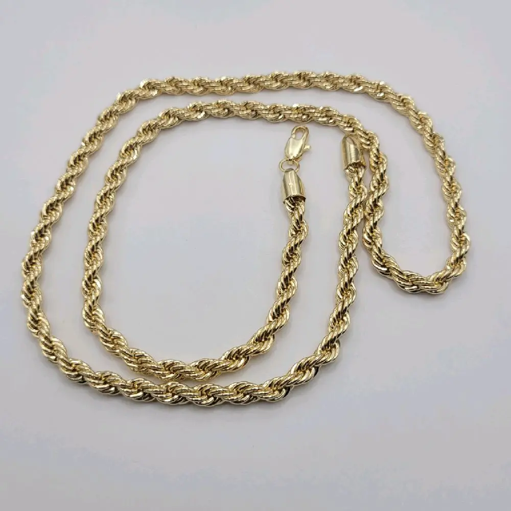 Rope Chain 24 Inches  Laminated Gold 5 Millimeters Durable Design for Everyday Wear