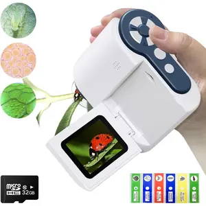 Digital Microscope, 2'' LCD Screen Microscope for Kids and Adults，1200X with 6 Adjustable LED Lights, 32GB SD Card,Photo and Video