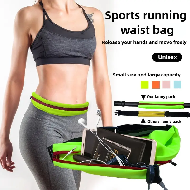 LED Luminous Waterproof Fanny Pack - Adjustable Fit, Reflective Strip, Secure Buckle, Slim 6cm Profile Flash Light Sports Waist Bag for Running, Outdoor Activities (Mobile Phone Pouch), Daily Activities
