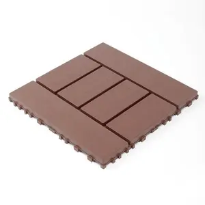 12inch balcony deck tiles, DIY interlocking deck floor tiles, indoor and outdoor floor tiles, patio tiles for easy and quick installation,44pcs,brown