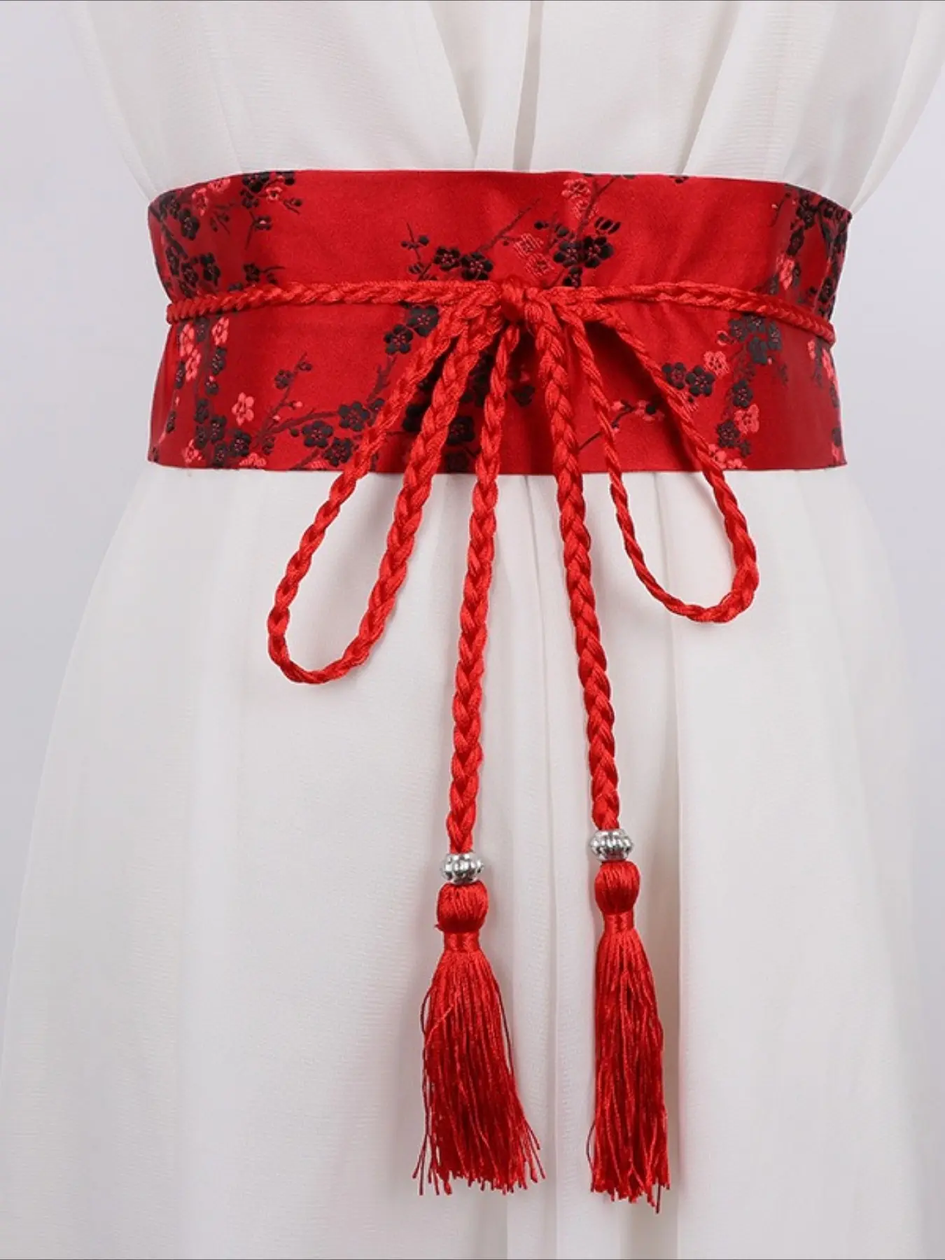 Vintage Embroidered Wide Waist Belt for Hanfu Women, Traditional Style Cloth Waistband Decoration, Elegant Ancient Fashion Accessory