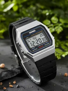 Skmei Sports Watch with 50m Waterproof, Digital Display, Luminous, Resin Strap, Square Face, Casual Style, Unisex, All Seasons, Waterproof Wristwatch