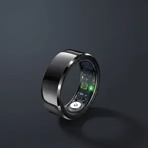Fashion Black Smart Ring, Waterproof Fitness & Sleep Tracking Finger Ring