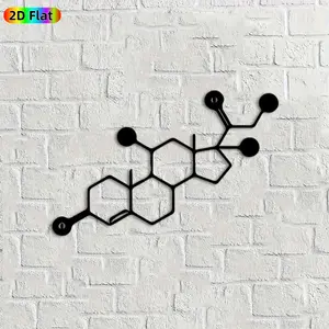 1pc Molecule Metal Wall Art, Intricate Molecule Statue Mural, Ideal Gift for New Year, Christmas, Science Decor Enthusiasts, Powder-Coated Metal Wall Decor Wall Sculptures, Perfect for Living Room Walls & Garden Fence, Unique Scientific Wall Accent