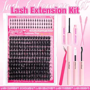 DIY Lash Clusters, Waterproof Lash Kit, Long-Lasting, Fluffy and Weightless, Ultra-Thin Band Bond, Beginner Friendly, Self Grafting Fake Eyelashes for Women, Eyelash Extension