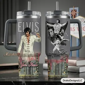 Elvis Presley Tumbler 40Oz, Elvis Presley Custom Tumbler, Elvis Presley Tumbler, Elvis Presley Coffee Tumbler, Insulated Cup