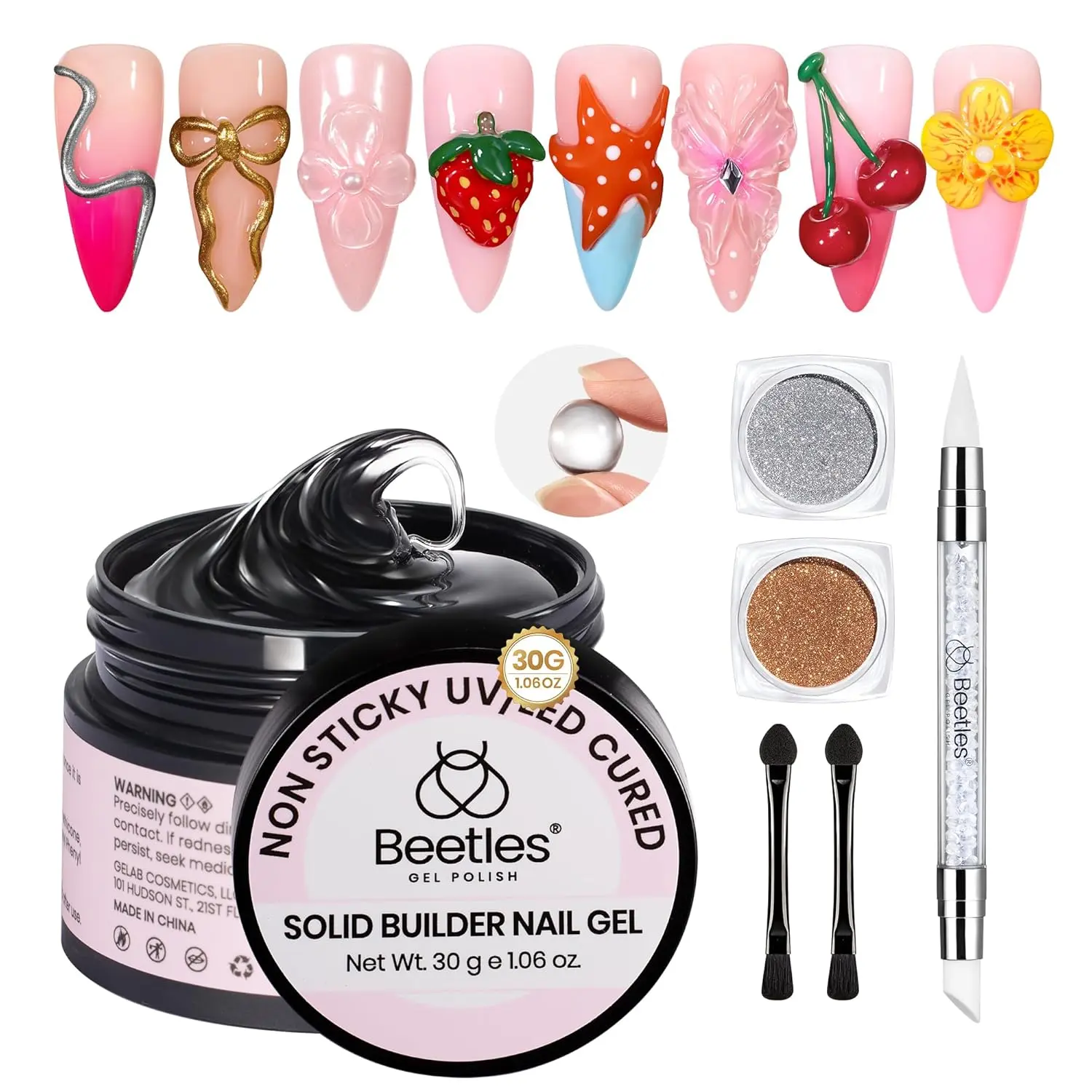 30g 3DGel Nail Art Building Gel&Chrome Nail powder