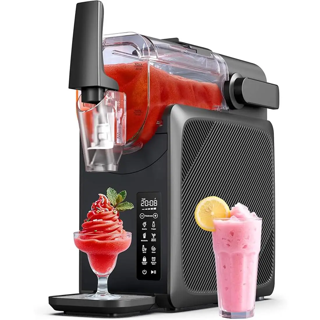 Slush Machine, Timer Function, Auto Cleaning, Child Lock, 5 Preset Programs, Slushie, Cocktail, Milkshake, Frappe, Wine, LED Touchscreen, 2L Slushie M