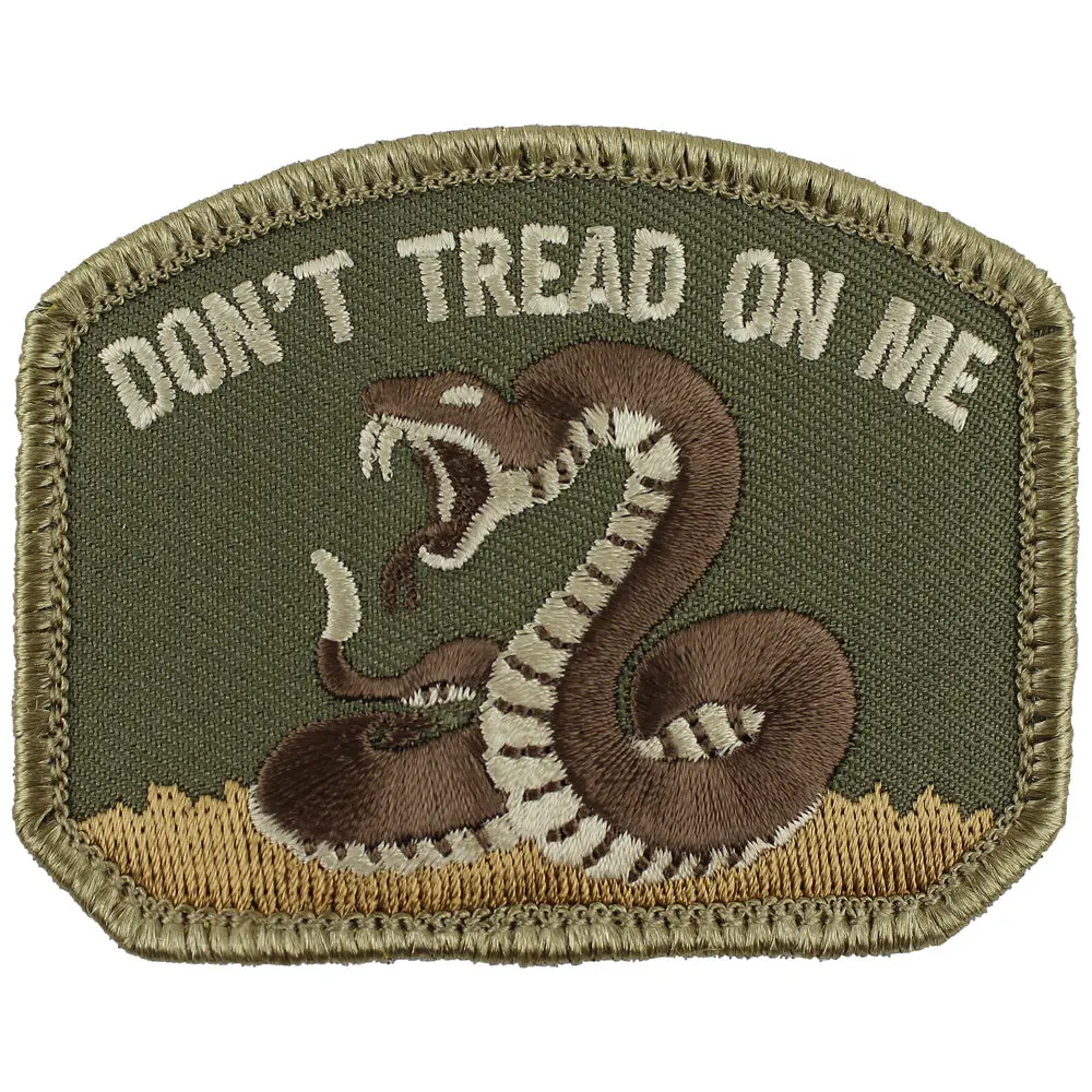 Don't Tread On Me MultiCam (OCP) Embroidery Patch, Patterned Design, Modern Approach to Gadsden Flag, Attach to Hats Coats or Packs, Ideal for Field Use