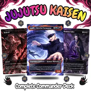Anime Sorcerer Curse Deck Proxy MTG – MTG Commander Cursed Spirit Theme | Custom Proxy Card Set | EDH Deck + Token