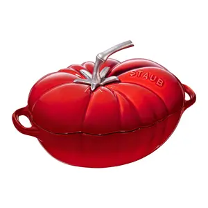 STAUB Enameled Cast Iron Tomato Cocotte, 3-qt Dutch Oven, Made in France
