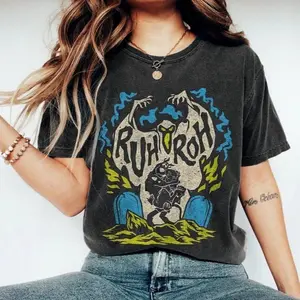 Vintage Scooby-doo Merch Graphic Funny T-shirt, Cute Cartoon Halloween Shirt, Trick Or Treat, Nightmare Before, Retro Halloween Movie Shirt