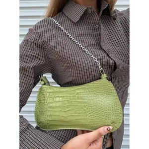 Gwynne Faux Leather Shoulder Bag Green