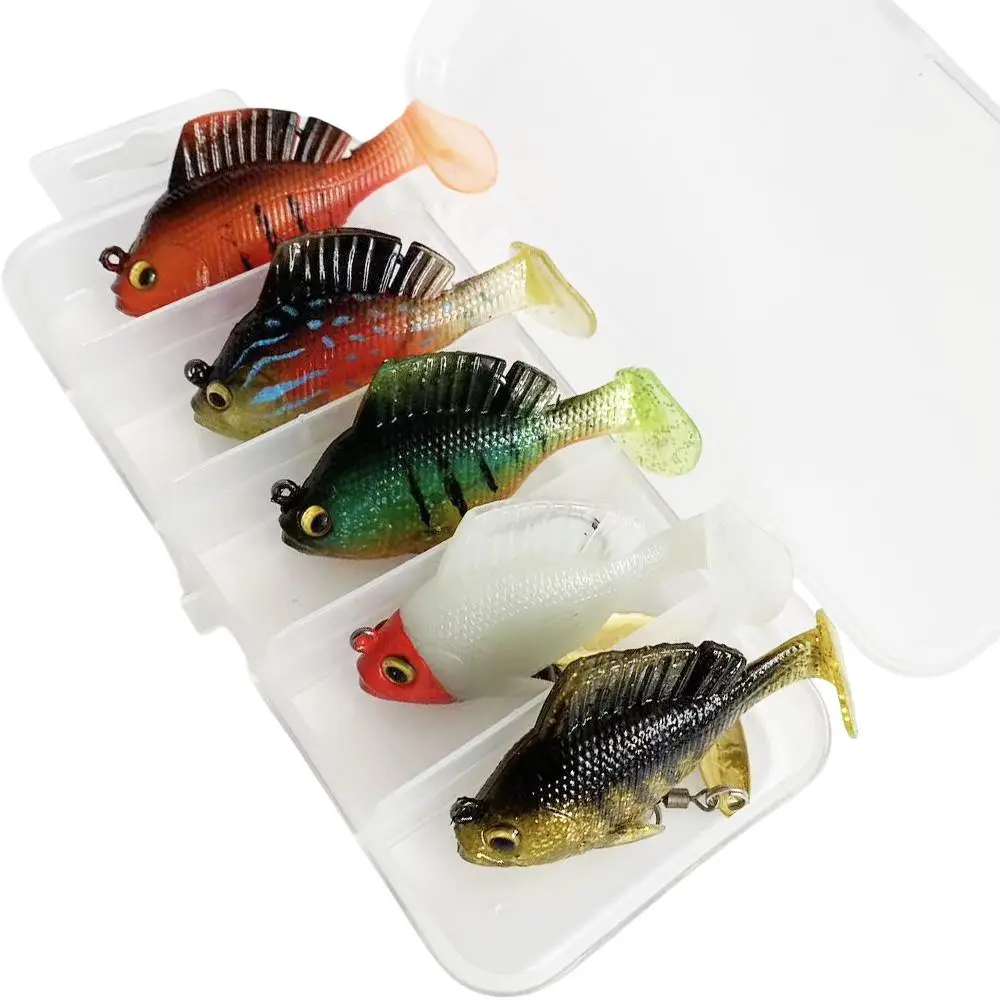 Bionic Paddle Tail Swimbait, 5 Counts/set Artificial Bass Bait For Variety Fish, Soft Bait For Freshwater & Saltwater