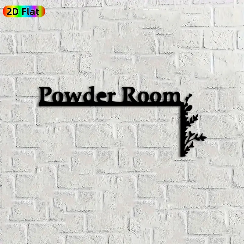1pc Powder Room Metal Wall Art,Powder Room Statue Mural, Ideal Gift for New Year, Christmas, Powder Room Decor Enthusiasts, Powder-Coated Metal Wall Decor Wall Sculptures, Perfect for Bathroom Wall & Outdoor Fence, Stylish Home Decor