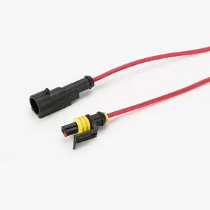 1Set Car Motorcycle AMP 1P 2P 3P 4P 5P 6P Waterproof Electrical Auto Connector Male Female Plug with Wire Cable harness Quick Snap Connector Durable Reliable Connectors