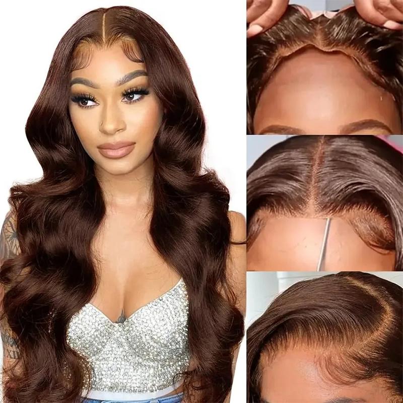 Wiggins Hair Body Wave #4 Dark Brown 7*5 Closure Wig Ready To Go Beginners Friendly 7x4 Lace Closure Wig Human Hair