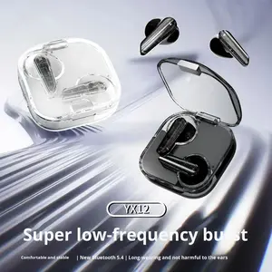 TWS Wireless In Ear Earbuds Gaming Style HiFi Sound Noise Reduction Digital LED Battery Display Clear Mic Transparent Design for Entertainment Daily Use