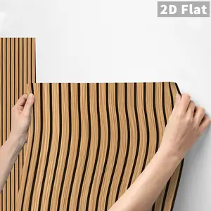 1PC QT Brown & Black Wavy Stripe Wall Sticker - Frosted PVC Self-Adhesive, Removable Waterproof Oil-Proof, DIY Peel & Stick for Vintage Dynamic Decor