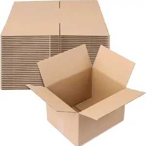 50 Pack Corrugated Cardboard Storage Boxes, 12x10x8 Inch Corrugated Shipping Boxes, 3mm Thick Corrugated Cardboard Boxes Corrugated Cardboard Box Mailer for Packing, Moving and Storage