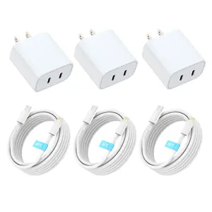 SANPRIO For iPhone 14 Charger, 3-Pack PD 40W Dual USB C Charger Block Fast Charging  with 6FT Type C Cable for iPhone 14/13/12/11/XS/XR/SE & iPad Electronic Cellphone Charger