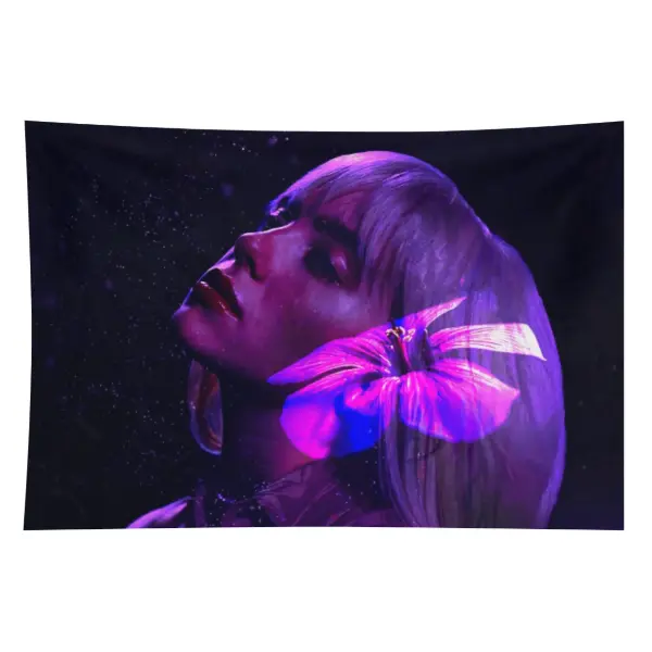 Music Album Poster Tapestry Flag for Living Room Bedroom Wall Hanging for Friends Pink GiftGT-billie(3) Decoration Print