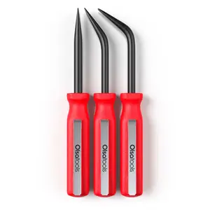 Olsa Tools 3pc Pocket Pry Bars - Straight, 27°, and 55° Angled Prybar Set - Convenient to Carry Around and Great for Tight Spaces