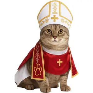 Pope Hat Costume for Cat/Dog Mini Craft Costume Good Feel and Elastic Comfortable and Durable Garments are Washable