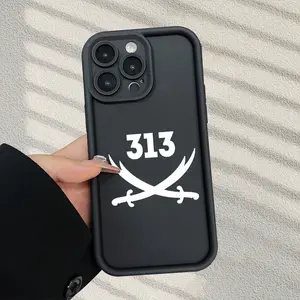 Creative Digital 313 And Knife Cartoon Are Hot-Selling Retro Cartoon 2D Patterns, Featuring a New Eye-Catching Ladder Protective Case That Is Easy, Stylish, Fun, And Trendy,iPhone 17 E Air Pro ProMax iPhone16 15 14 Plus 13 12 Mini 11 X XS XR