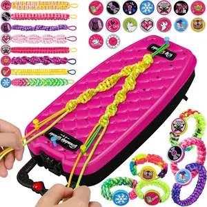 Friendship Bracelet Making Kit for Girls - DIY Arts and Crafts Toys, Jewelry String Maker Kit, Ideal for Girls Ages 6-12, Rose and Black