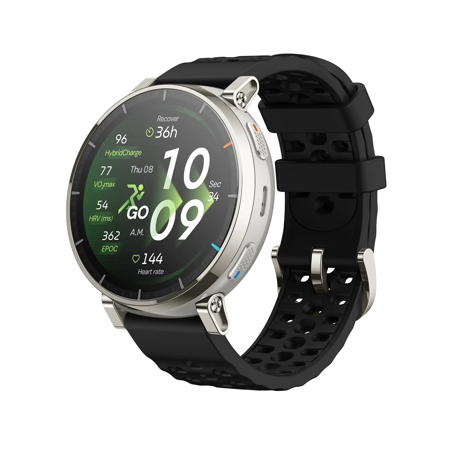 Amazfit Active 3 Premium GPS Running Smart Watch, 1.32" AMOLED Sapphire Display, 12-Day Battery, 4GB Storage, Offline Maps, 170+ Workout Modes, 5 ATM, Heart Rate & Fitness Tracker for Android & iPhone Wearable Monitor Navigation