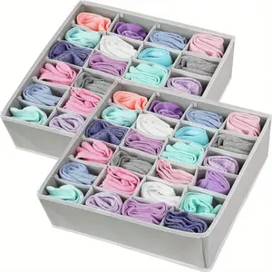 1pc Sock And Underwear Storage Bag, Bedroom Storage Organizer, Fabric Drawer Organizer with Divided Compartments That Is Foldable, Suitable for Cabinets And Wardrobes, Designed for Storing Socks, Underwear, And Ties.