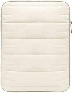 13-14 Inch Puffy Laptop Sleeve, Laptop Carrying Bag Fit with New Mac Neo A18 Pro, Mac Pro M5 14" 2026, Mac Air 13.6/13.3, iPad Pro 12.9/13, Notebook Laptop Travel Bag, Milky