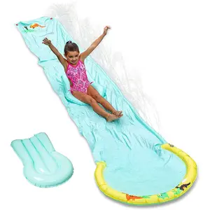 Hoovy Giant 16 Foot Kids Backyard Water Splash Slip and Slide Toy with Bodyboard Hoovy Giant 16 Foot Kids Backyard Water Splash Slip and Slide Toy with Bodyboard