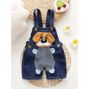 Baby Boys & Girls Denim Overalls Shorts with Cute Animal Pocket - Adjustable Straps, Striped Accents, Lightweight Summer Infant Toddler Clothing (Hand Wash Only), Easycare  Wear |       Playful  Design |       Durable  Apparel, Perfect for Outdoor kids