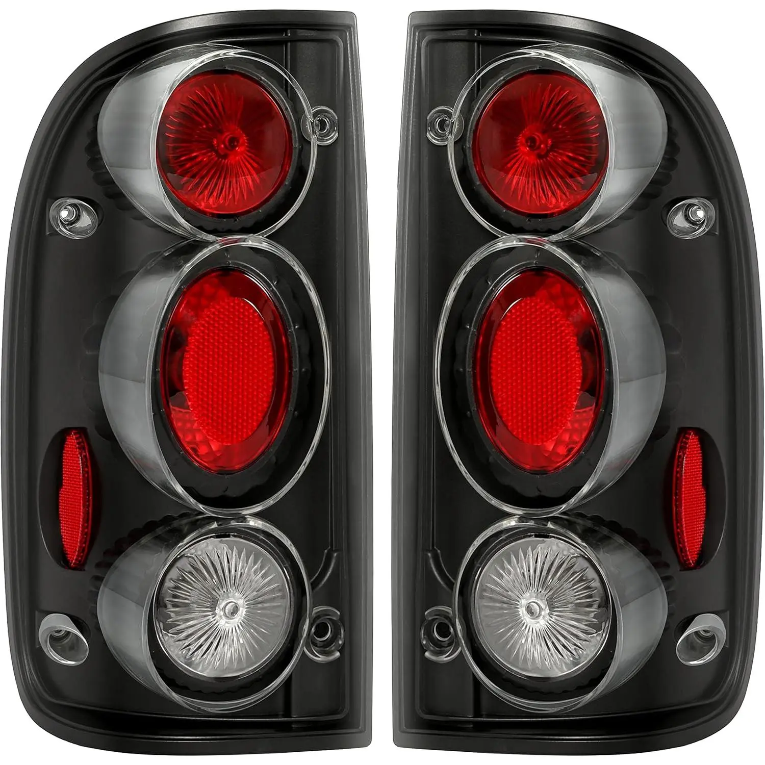 KQQIO Pair of Rear Taillights - ABS-Polycarbonate Machined Car Lighting, Waterproof Right-Side Signal Brake Lamps for 2001-2004 Toyota Tacoma Truck