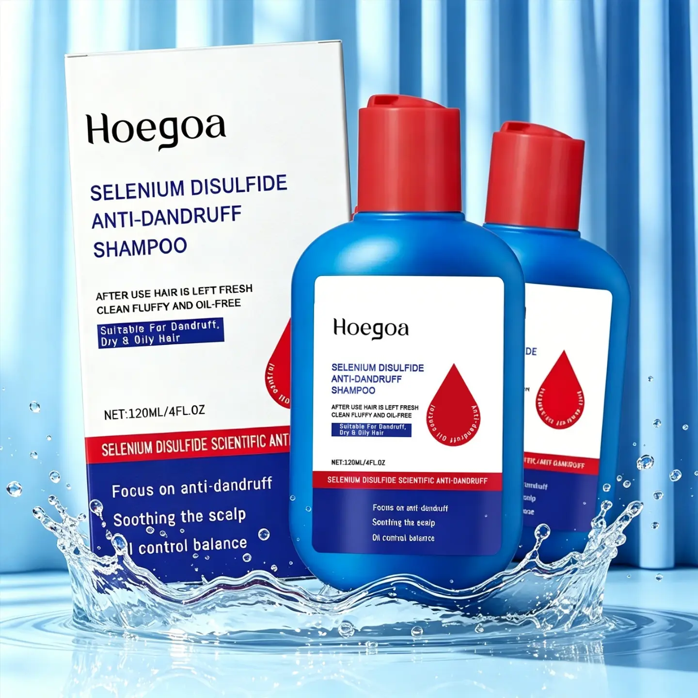 【Buy 1, Get 1 Free】 Hair Care Set - 2-Bottle Shampoo & 2-Bottle Conditioner Pack: Anti-Dandruff, Itch-Relief, Oil-Control, Refreshing Gentle Soothing Cleansing, 120ml×2 (8.11fl oz)