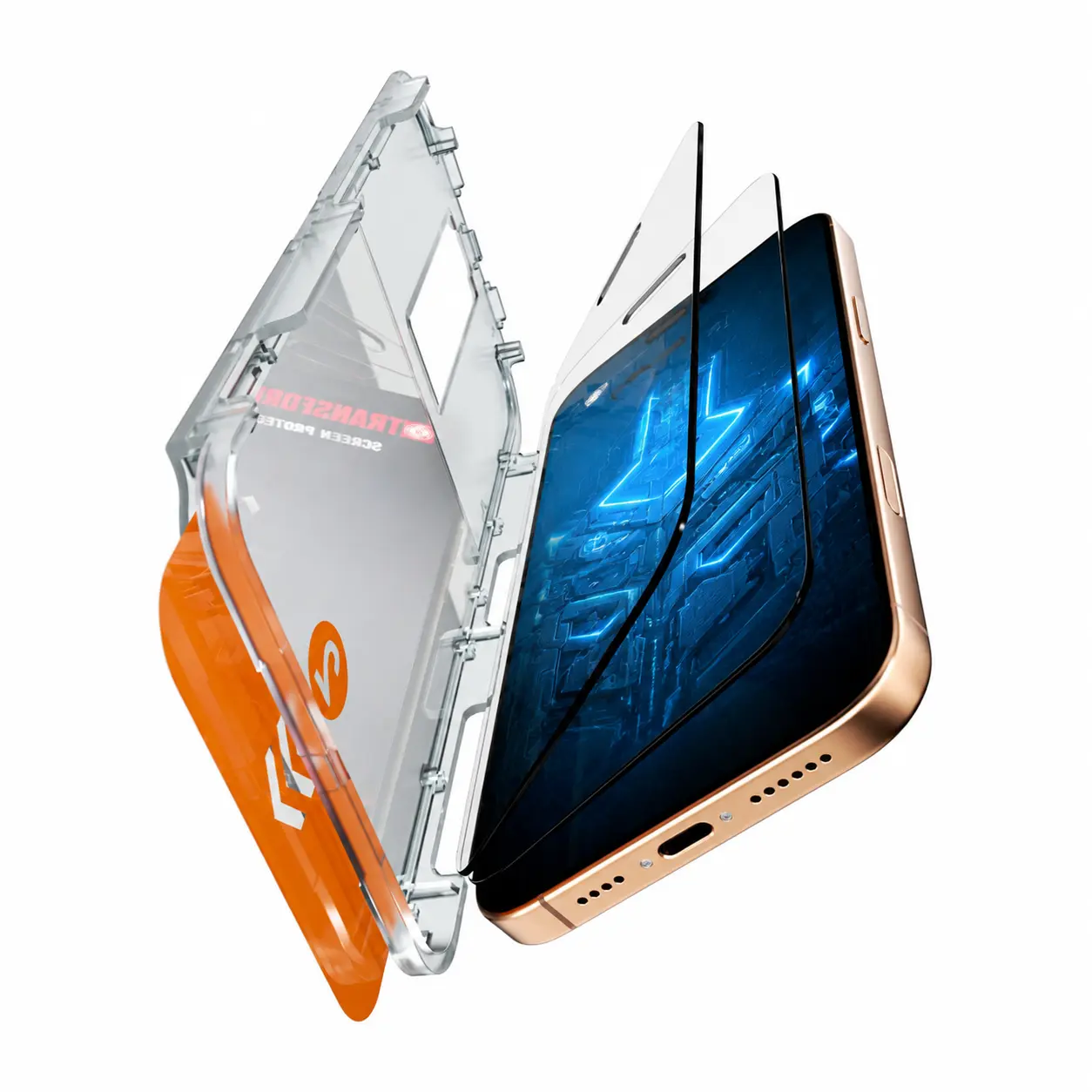 TRANSFORMERS Crystal Clear HD Tempered Glass Phone Protector, 2-Pack Shatterproof Anti-Wear Anti-Scratch Screen Film, Electroplated Fingerprint Proof Layer, Bubble-Free Auto Easy Installation
