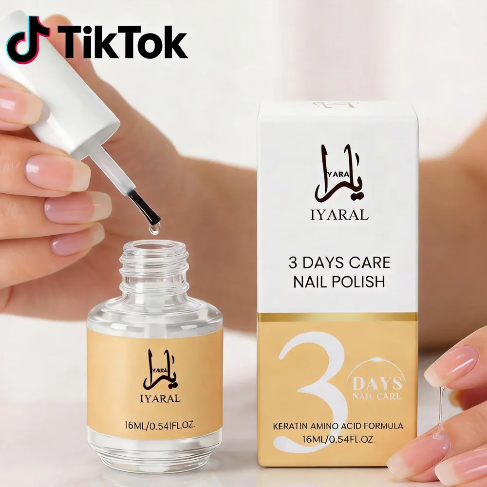 IYARAL 3 Days Nail Care Polish, Keratin Amino Acid Nail Oil, Moisturizing Clear Nail Care Gloss, Quick Dry Nail Conditioner for Weak Dry Nails, Natural Look Nail Care Solution, 16ML, Easy to Use