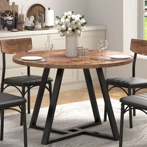 Anyact 42 Inch Rustic round Dining Table, Circle Dining Table for Dining Room, Home(Only Table) Nifamembo