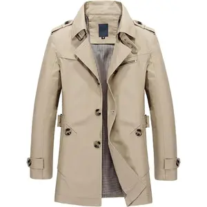 Men's Slim Fit Cropped Military Windbreaker Single Breasted Cotton Jacket Lightweight Coat Pockets