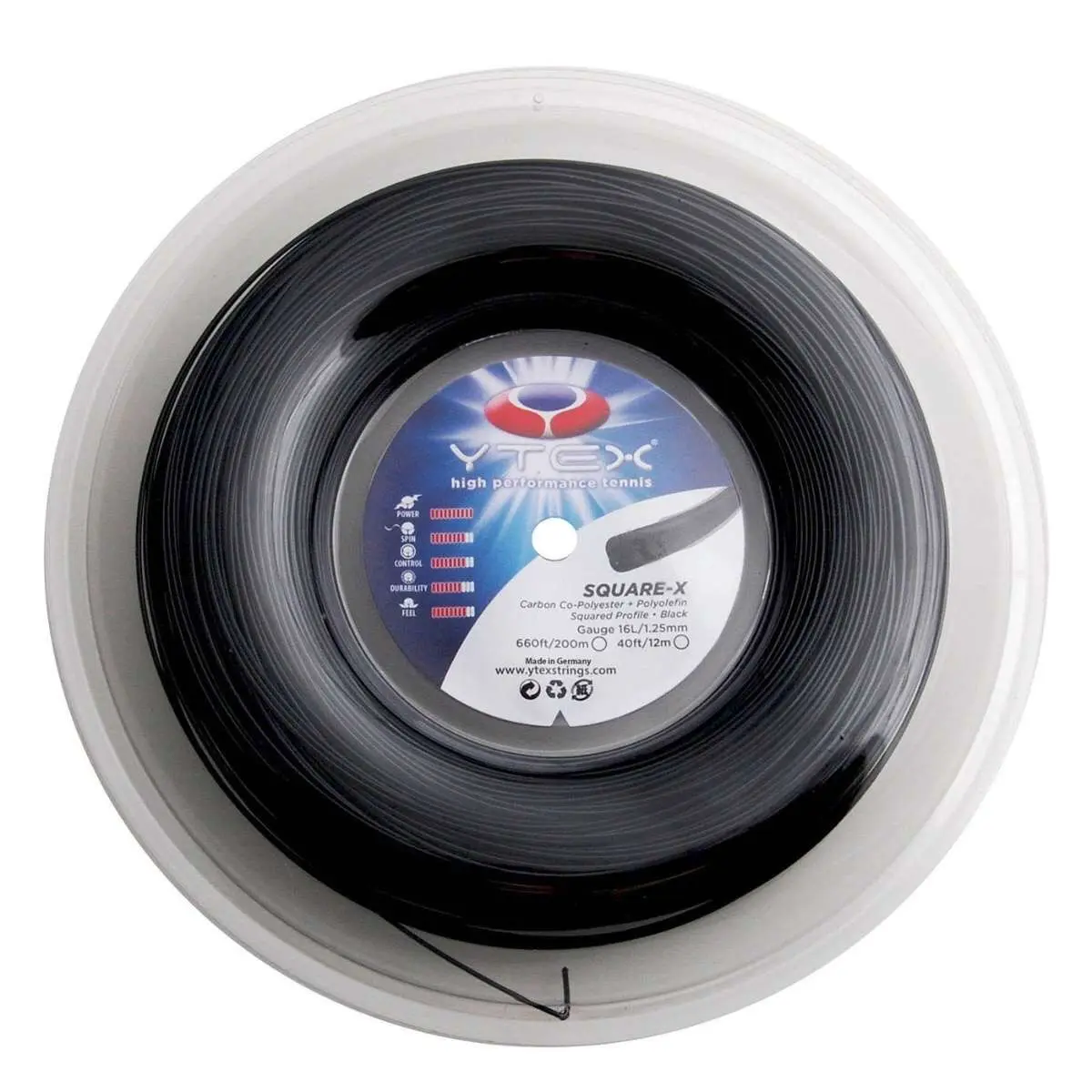 YTEX Square-X 660ft / 200m reel - tennis string polyester